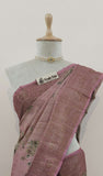 Rose Pink Color Khaddi Georgette Banarasi Handloom Saree with Antique Zari Work - Truth Fab