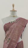 Rose Pink Pure Banarasi Handloom Tussar Georgette Saree- Digital Print Design