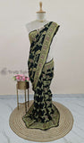 Black Banarasi Handloom Chiffon Saree - Truth Fab