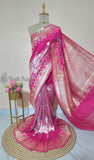 Tussar Georgette Handloom Banarasi Meenakari saree - Mulberry Pink -Truth fab