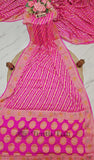 Bright Pink Banarasi Handloom Chiffon Saree - Truth Fab