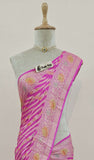 Bright Pink Banarasi Handloom Chiffon Saree - Truth Fab