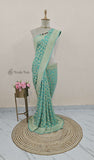Banarasi Handloom Khaddi Georgette Saree With Water - Arctic Blue - Truth Fab
