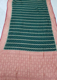 Banarasi Handloom Khaddi Georgette Saree With Water Zari -Foxtons Green - Truth Fab