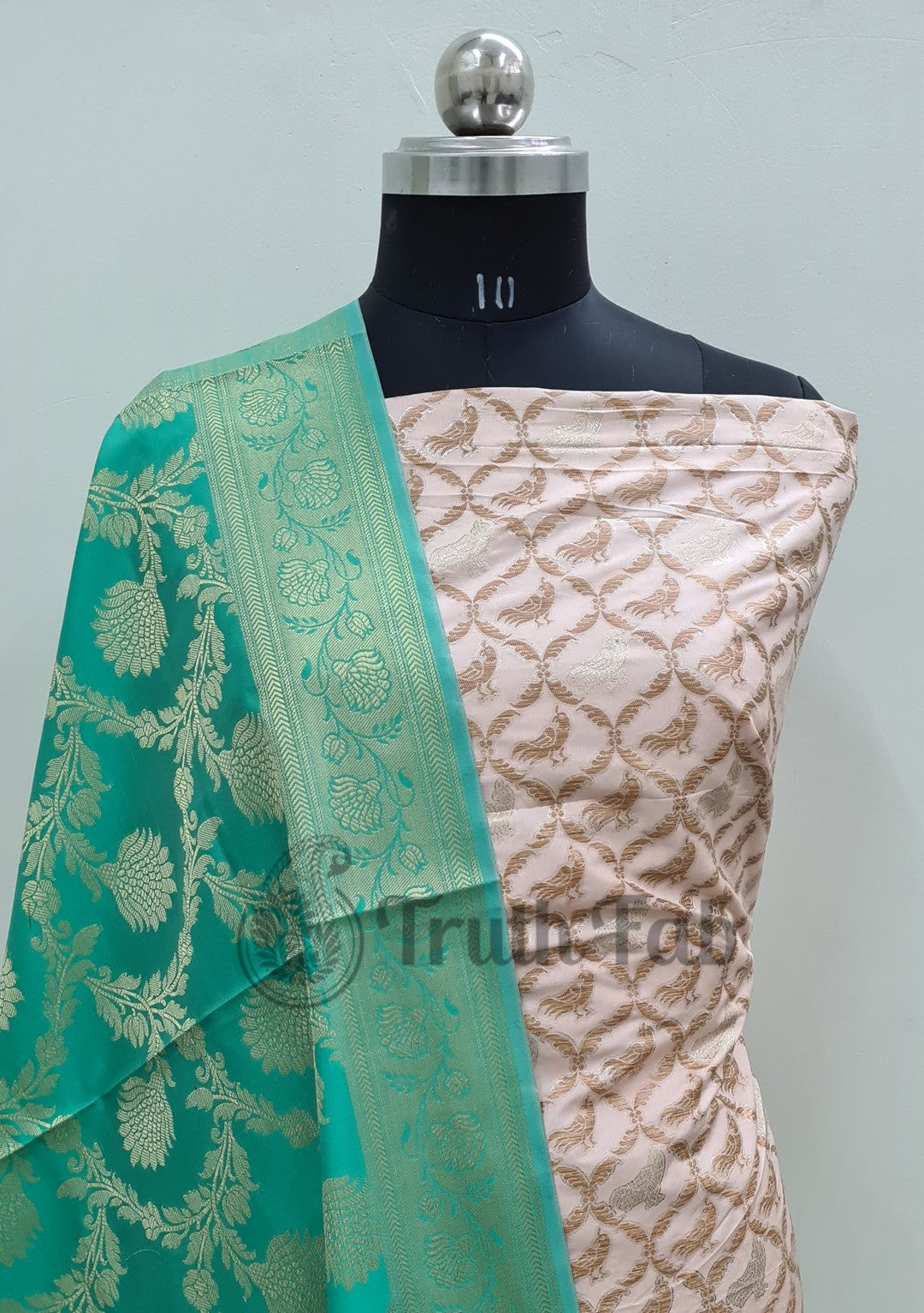 Banarasi Cotton Cutwork Zari Work Suit
