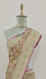 Banarasi Handloom Khaddi Georgette Saree With Water-Pastel Peach-Truth Fab