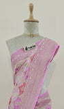 Multi Color Pure Banarasi Handloom Khaddi Georgette Saree- Water Zari