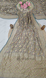 Grey Color Pure Banarasi Handloom Khaddi Georgette Saree- Water Zari
