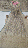 Grey Color Pure Banarasi Handloom Khaddi Georgette Saree- Water Zari