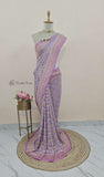 2D Shade Banarasi Handloom Khaddi Georgette Saree- Water Zari - Truth Fab