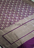 Purple Color Pure Banarasi Handloom Katan Silk Saree- All Over Sona Roopa Jaal Work