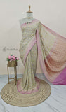 2D Shade Banarasi Handloom Khaddi Georgette Saree- Water Zari - Truth Fab