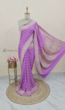 Banarasi Handloom Khaddi Georgette Saree With Water Zari-Orchid-Truth Fab
