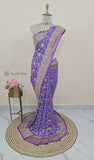 Banarasi Handloom Khaddi Georgette Saree With Water Zari-Electric Violet-Truth Fab