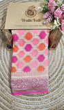 Multi Color Pure Banarasi Handloom Khaddi Georgette Saree- Water Zari - Truth Fab
