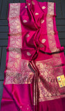 Magenta Pink Pure Banarasi Handloom Mango Silk Saree
