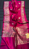 Magenta Pink Pure Banarasi Handloom Mango Silk Saree