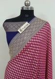 Dark Fuchsia Banarasi Handloom Khaddi Georgette Saree With water zari  Truth Fab