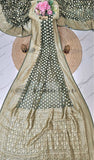 Hunter Green Pure Banarasi Handloom Khaddi Georgette Saree- Water Zari - Truth Fab