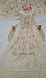 Off White Pure Banarasi Handloom Tussar Georgette Brocade Saree