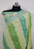 Multi Banarasi Handloom Khaddi Georgette Saree With Water Zari -Truth Fab