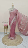 Rouge Pink Banarasi Handloom Khaddi Chiffon Zari Saree - Truth Fab 