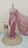 pink chiffon saree