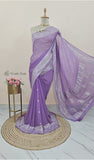 purple chiffon saree