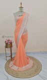 Light Orange Banarasi Handloom Chiffon Saree - Truth