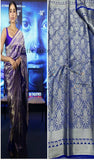 Azure Blue Banarasi Handloom Katan Silk Saree - Truth Fab