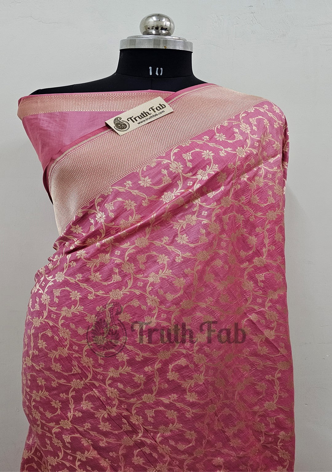 Baby Pink Color Pure Banarasi Handloom Katan Silk Saree-All Over Jaal Work