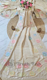 Off White Pure Banarasi Handloom Tussar Georgette Saree - Truth Fab