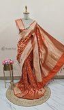 Orange Color Pure Banarasi Handloom Katan Silk Saree