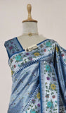 Maya Blue Pure Banarasi Handloom Tussar Georgette Saree