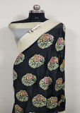 Black Banarasi Handloom Khaddi Georgette Saree With Water Zari -Truth Fab