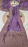 Purple Pure Banarasi Handloom Khaddi Georgette Saree- Antique Zari