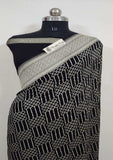 Black Banarasi Handloom Khaddi Georgette Saree With Water Zari -Truth Fab