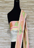 Off White Banarasi Handloom Khaddi Georgette Saree With Water Zari -Truth Fab