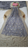 Grey Color Banarasi Handloom Khaddi Georgette Saree With Water Zari -Truth Fab