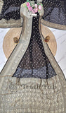 Black Pure Handloom Khaddi Georgette Saree- Water Zari
