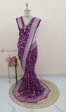 Purple Color Pure Banarasi Handloom Moonga Silk Saree- Sona Rupa Design