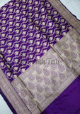 Violet Purple Color Pure Banarasi Handloom Katan Silk Saree- All Over Jaal Work
