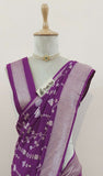 Purple Banarasi Handloom Khaddi Georgette Saree With Water - Truth Fab