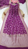 Purple Color Pure Banarasi Handloom Moonga Silk Saree- Sona Rupa Design