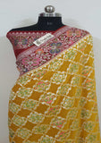 Yellow  Banarasi Handloom Khaddi Georgette Meenakari Saree With Water Zari - Truth Fab