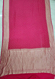 Magenta Banarasi Handloom Khaddi Georgette Saree With Water Zari - Truth Fab