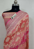 Multi Banarasi Handloom Khaddi Georgette Saree With Water Zari - Truth Fab