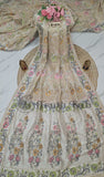 Off White Pure Banarasi Handloom Tussar Georgette Saree