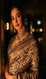 Black Banarasi Handloom Katan Silk Saree - Truth Fab