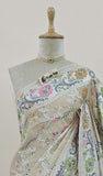 Off White Pure Banarasi Handloom Tussar Georgette Saree
